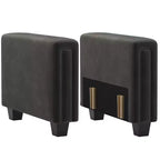 Paire d'accoudoirs touffetés en velours modulaires Belffin