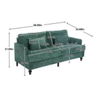 Canapé deux places en tissu chenille vintage du milieu du siècle, canapé rembourré deux places pour salon, canapé avec pieds en bois marron pour chambre à coucher