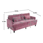 Canapé deux places en tissu chenille vintage du milieu du siècle, canapé rembourré deux places pour salon, canapé avec pieds en bois marron pour chambre à coucher