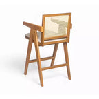 Christopher Knight Home Kelsey Tabourets de bar rembourrés minimalistes modernes en bois d'hévéa et rotin (Lot de 2)