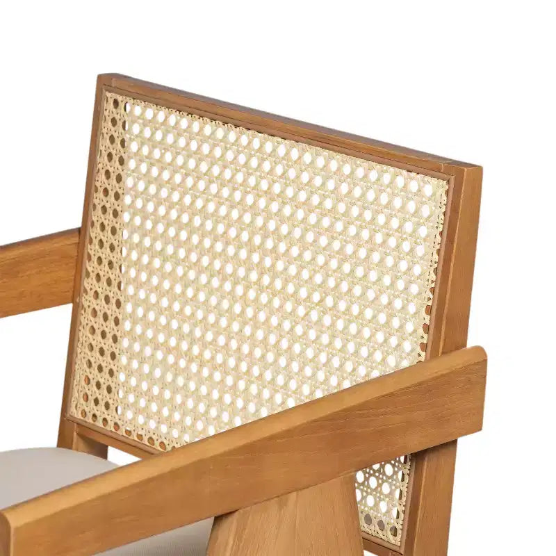 Christopher Knight Home Kelsey Tabourets de bar rembourrés minimalistes modernes en bois d'hévéa et rotin (Lot de 2)