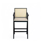 Christopher Knight Home Kelsey Tabourets de bar rembourrés minimalistes modernes en bois d'hévéa et rotin (Lot de 2)