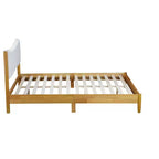 Lit moderne Queen Size GDFStudio Tracy en bois d'hévéa avec tête de lit capitonnée en velours Teddy