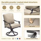 Fauteuil de salle à manger EROMMY avec coussin