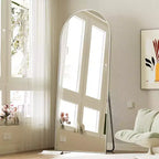 Miroir pleine longueur 71x26, Miroirs muraux à suspendre ou à poser, Miroir de corps entier à dessus arqué avec support pour chambre, dressing