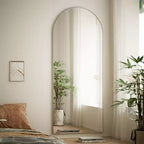 Miroir pleine longueur 71x26, Miroirs muraux à suspendre ou à poser, Miroir de corps entier à dessus arqué avec support pour chambre, dressing