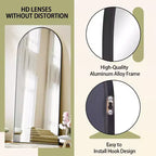 Miroir pleine longueur 71x26, Miroirs muraux à suspendre ou à poser, Miroir de corps entier à dessus arqué avec support pour chambre, dressing