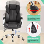 Chaise de Bureau BestMassage Fauteuil de Direction en Cuir PU à Dossier Haut