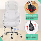 Chaise de Bureau BestMassage Fauteuil de Direction en Cuir PU à Dossier Haut