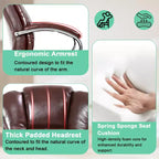 Chaise de Bureau BestMassage Fauteuil de Direction en Cuir PU à Dossier Haut