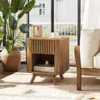 Costway Table de Chevet en Bois 1 ou 2 tiroirs avec Etagère Ouverte Meuble de Rangement pour Chambre à Coucher