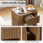 Costway Table de Chevet en Bois 1 ou 2 tiroirs avec Etagère Ouverte Meuble de Rangement pour Chambre à Coucher