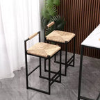 Tabourets de bar GDFStudio Ogden en fer rustique de 63,5 cm avec repose-pieds (lot de 2)