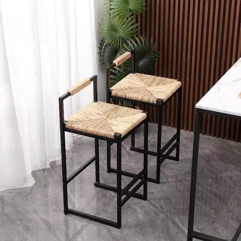 Tabourets de bar GDFStudio Ogden en fer rustique de 63,5 cm avec repose-pieds (lot de 2)