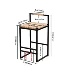 Tabourets de bar GDFStudio Ogden en fer rustique de 63,5 cm avec repose-pieds (lot de 2)