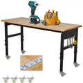 Workbench, Adjustable Workbench with Scale, Pegboard and 6 Hooks, 2200LBS Load Capacity Worktable for Garage, Office, Home