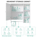 Meuble de rangement mural de salle de bain Whisen avec grande porte miroir et étagères réglables