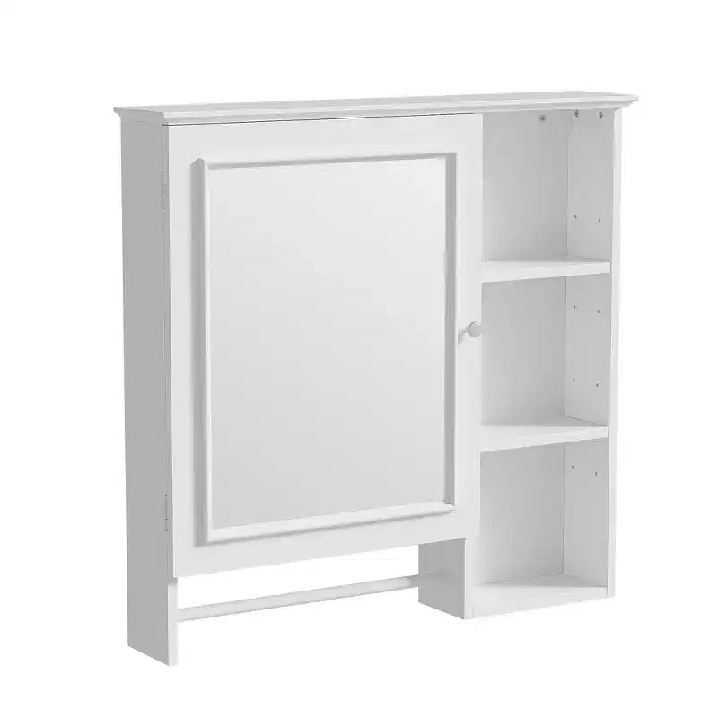 Meuble de rangement mural de salle de bain Whisen avec grande porte miroir et étagères réglables