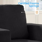 Mjkone 82Chenille Canapé sectionnel droit 3 places avec fauteuil 56'', ensemble de meubles de salon sectionnels 2 pièces