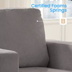 Mjkone 82Chenille Canapé sectionnel droit 3 places avec fauteuil 56'', ensemble de meubles de salon sectionnels 2 pièces