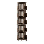 ATJafurn 17.7'' Bibliothèque Tour Rotative à 360°, Étagère d'Angle Pivotante, Bibliothèque Pivotante Noyer Foncé Style Mid-Century Moderne Pour Maison, Bureau, Angle