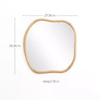 Miroir mural carré irrégulier en bois de pin naturel LuxenHome, décoratif et de courtoisie, marron