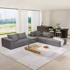 Canapé d'angle rembourré moderne, ensemble de canapé de salon modulaire en forme de L de 132 pouces avec 6 coussins