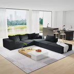 Canapé d'angle rembourré moderne, ensemble de canapé de salon modulaire en forme de L de 132 pouces avec 6 coussins