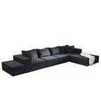 Canapé d'angle rembourré moderne, ensemble de canapé de salon modulaire en forme de L de 132 pouces avec 6 coussins