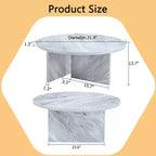 Chic Crate - Table Basse Ronde Minimaliste Style Nordique en MDF Blanc, Décoration Amicale Style Moderne, 80*80*35,5 cm