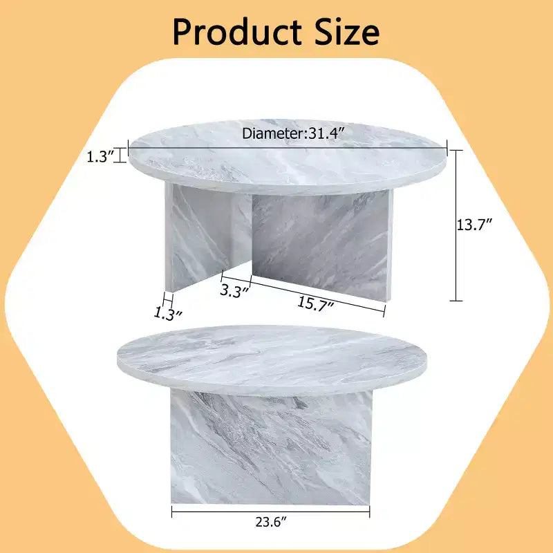 Chic Crate - Table Basse Ronde Minimaliste Style Nordique en MDF Blanc, Décoration Amicale Style Moderne, 80*80*35,5 cm