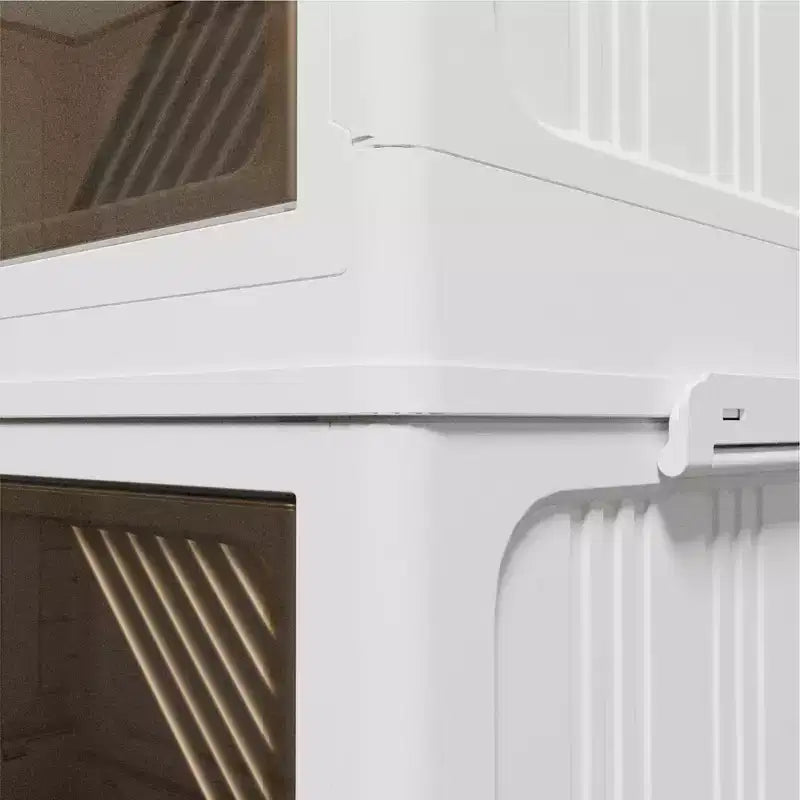 Lot de 2 armoires de rangement transparentes en plastique de 80 cm de large : empilables, pliables, à façade ouverte – Idéales pour l'organisation de placards