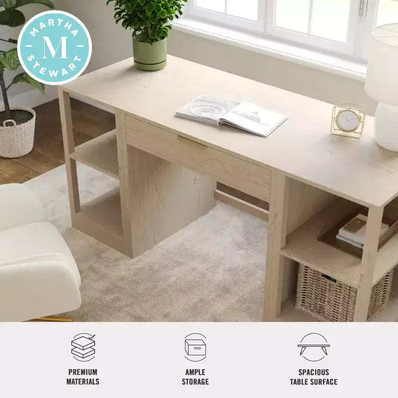 Bureau modulaire Martha Stewart Kayden avec tiroir simple et deux étagères à 2 niveaux
