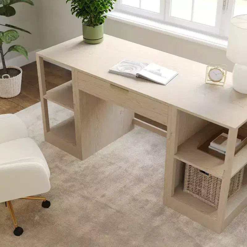 Bureau modulaire Martha Stewart Kayden avec tiroir simple et deux étagères à 2 niveaux