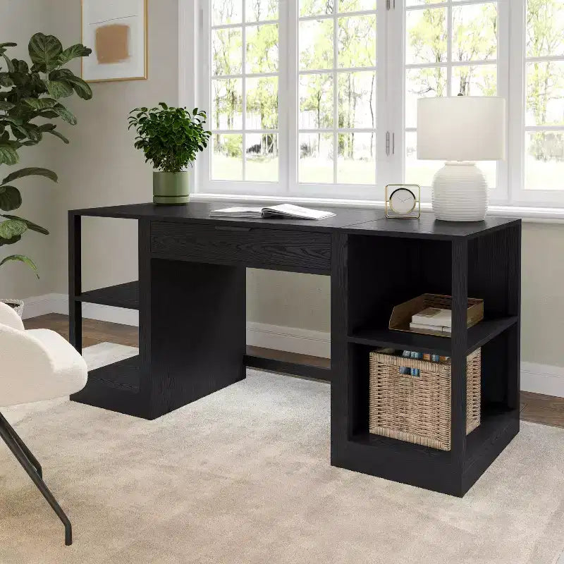 Bureau modulaire Martha Stewart Kayden avec tiroir simple et deux étagères à 2 niveaux