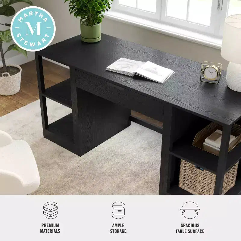 Bureau modulaire Martha Stewart Kayden avec tiroir simple et deux étagères à 2 niveaux