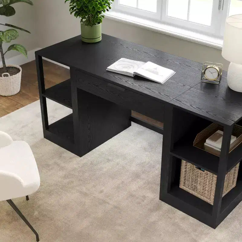 Bureau modulaire Martha Stewart Kayden avec tiroir simple et deux étagères à 2 niveaux