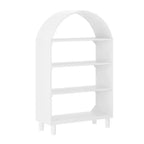 Bibliothèque ouverte en bois Buzz & Bloom avec dessus arrondi couvert, 4 étagères et pieds cylindriques