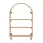 Bibliothèque ouverte en bois Buzz & Bloom avec dessus arrondi couvert, 4 étagères et pieds cylindriques