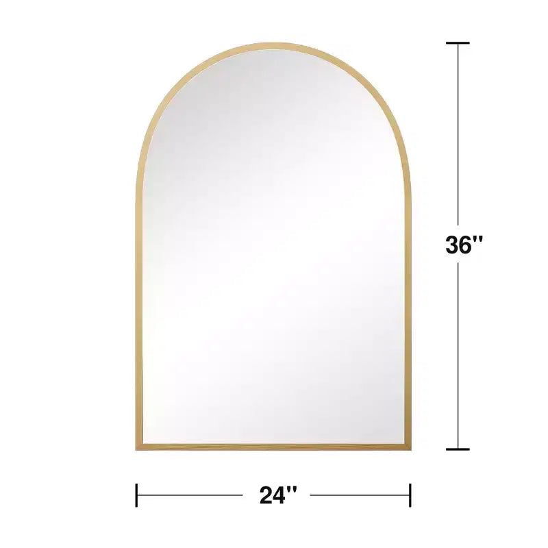 Miroir Suspendu Doré en Alliage d'Aluminium à Bord Fin et Angle Droit de 91*61*1.5cm (Installation Double Face)
