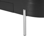 Table basse relevable en bois avec plateau rotatif à 360° en marbre, 3 tiroirs et compartiment caché, marron/noir-ModernLuxe