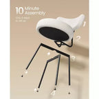 Lot de 2 Chaises de Salle à Manger Modernes Rembourrées avec Dossier Incurvé, Tissu Polaire Pelucheux et Cadre en Acier Robuste pour une Assise Confortable