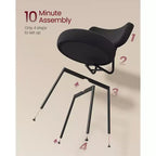 Lot de 2 Chaises de Salle à Manger Modernes Rembourrées avec Dossier Incurvé, Tissu Polaire Pelucheux et Cadre en Acier Robuste pour une Assise Confortable