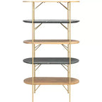 Lawson Marble Bookcase - SFV5734 - Natural/Black - Safavieh Couture