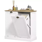 Meuble de rangement de salle de bain HOMCOM avec deux paniers à linge inclinables, armoire de salle de bain moderne avec portes shaker et poignées, blanc