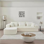 MAYEERTY 104.33 Canapé d'angle modulaire en éponge blanche en forme de L, canapé nuage pour salon