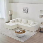 MAYEERTY 104.33 Canapé d'angle modulaire en éponge blanche en forme de L, canapé nuage pour salon