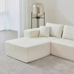 MAYEERTY 104.33 Canapé d'angle modulaire en éponge blanche en forme de L, canapé nuage pour salon