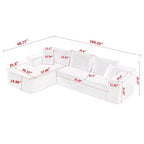 MAYEERTY 104.33 Canapé d'angle modulaire en éponge blanche en forme de L, canapé nuage pour salon