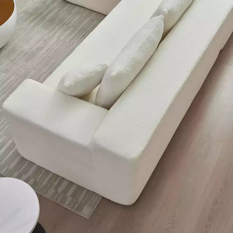 MAYEERTY 104.33 Canapé d'angle modulaire en éponge blanche en forme de L, canapé nuage pour salon
